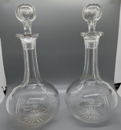 QUALITY VICTORIAN PAIR CRYSTAL DECANTERS C1870