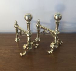 VICTORIAN PAIR BRASS FIRE TOOL STANDS C1860