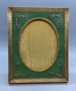 EDWARDIAN ORMOLU DAMASK PHOTO FRAME C1910