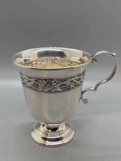 GEORGE V SILVER CHRISTENING MUG TANKARD BIRMINGHAM 1922
