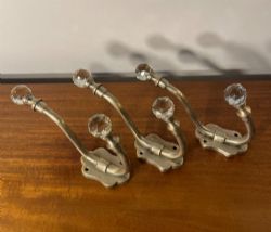 SET THREE FRENCH BRASS COATHOOKS C1900