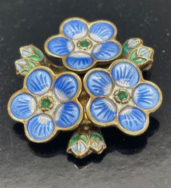 DAVID ANDERSEN NORWAY SILVER GILT ENAMEL BROOCH C1930