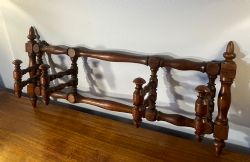 EDWARDIAN MAHOGANY WALL HAT COAT RACK C1900