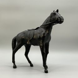 LIBERTY CO STYLE LEATHERBOUND HORSE SCULPTURE STATUE MIDCENTURY VINTAGE