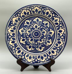 LARGE MOORISH STYLE ORCHARD PATTERN CHARGER PLATE CONTINENTAL ANTIQUE DELFT