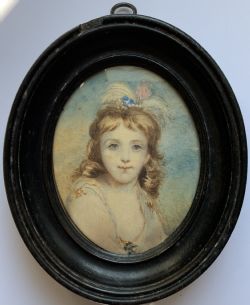 MINIATURE GEORGIAN PORTRAIT PAINTING ANTIQUE WATERCOLOUR FEMALE BEAUTY C 1820