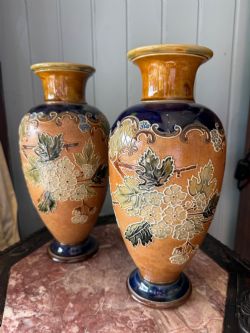 A PAIR ROYAL DOULTON VASES