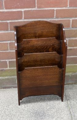 ARTS CRAFTS OAK MAGAZINE RACK