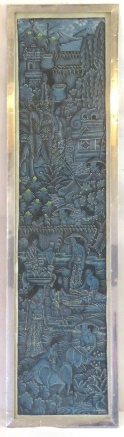 A VINTAGE BALINESE WATER COLOUR ON FABRIC