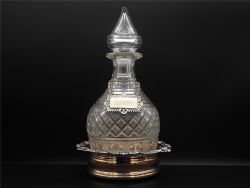 LARGE GEORGIAN CUT GLASS DECANTER COASTER