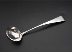 RARE SCOTTISH BANFF SILVER SAUCE LADLE