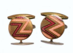 ART DECO MENS ENAMEL CUFFLINKS