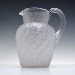 VICTORIAN OVERSHOT GLASS WATER JUG C1880