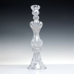 RARE 19TH CENTURY NAILSEA GLASS HOLLOW STEM GLASS CANDLE STICK C1830