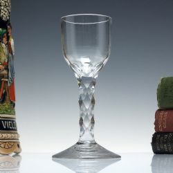 18TH CENTURY FACET CUT WINE GLASS C1780