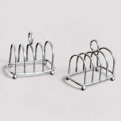 PAIR SILVER TOAST RACKS CHESTER 1904