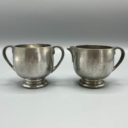 LIBERTY CO TUDRIC PEWTER SUGAR BOWL CREAM JUG TEA SET