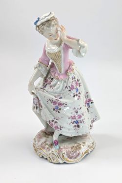 ANTIQUE PORCELAIN FIGURINE OF YOUNG WOMAN SAMSON FRANCE C 1860