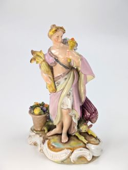 ANTIQUE PORCELAIN ALLEGORICAL FIGURINE BY VOLKSTEDT GERMANY END OF 19TH CENTURY