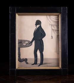 EARLY 19TH CENTURY GILDED SILHOUETTE OF A STANDING GENTLEMAN