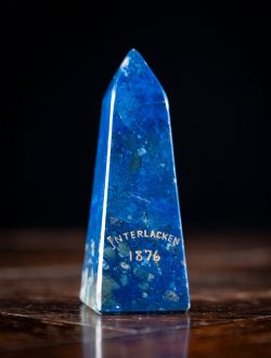 LAPIS LAZULI 'INTERLACKEN' OBELISK DATED 1876