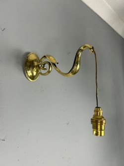 ART NOUVEAU BRASS SINGLE ANTIQUE WALL LIGHT REWIRED