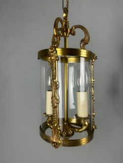 FRENCH ANTIQUE TWIN LIGHT LANTERN REWIRED