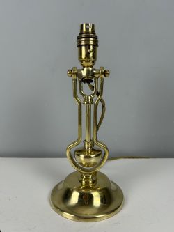 BRASS GIMBAL TABLE LAMP BY WILLIAM MCGEOCH REWIRED AND PAT TESTED
