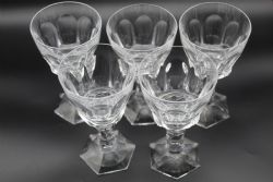 VAL ST LAMBERT ROYAL 172 PATTERN WINE WATER GLASSES 5PCS 172CM