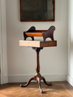 A LATE 19TH CENTURY MAHOGANY BOOK TROUGH POSSIBLY BY JAMES SHOOLBRED