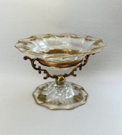 A STUNNING FRENCH GILDED DISH AND ORMOLU STAND