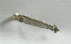 A RARE PAIR OF 18TH CENTURY PIERCED CAST SILVER TONGS NEWCASTLE