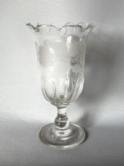 A GORGEOUS EARLY VICTORIAN ETCHED CELERY VASE