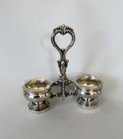 A SUPERB FRENCH SILVER DOUBLE CONDIMENT STAND