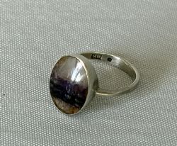 A GORGEOUS MIDCENTURY SILVER BLUE JOHN RING