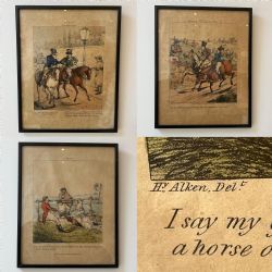 HENRY ALKEN 'IDEAS' SERIES TRIO OF HANDCOLOURED ENGRAVINGS CIRCA 1826
