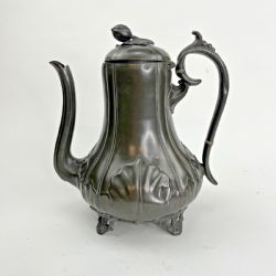 VICTORIAN BRITANNIA METAL HOT WATER POT BY PHILIP ASHBERRY SONS DATED 1861