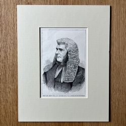 1871 VICTORIAN WOOD ENGRAVING THE LATE RIGHT HON J R DAVISON MP JUDGEADVOCATEGENERAL