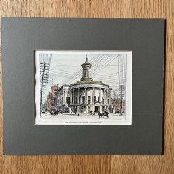 THE MERCHANTS EXCHANGE PHILADELPHIA BY EDWARD WHYMPER 1891 HANDCOLOURED WOOD ENGRAVING