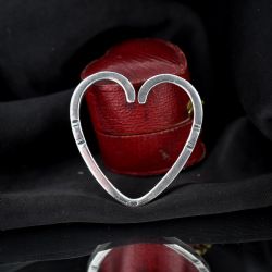 VINTAGE GEORG JENSEN STERLING SILVER HEART KEY RING PENDANT