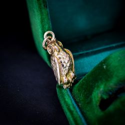ANTIQUE 9CT GOLD WISE OWL CHARM PENDANT