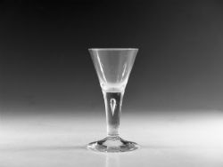 GEORGIAN WINE GLASS PLAIN STEM ENGLISH C1750