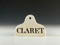 ANTIQUE BIN LABEL CLARET ENGLISH MID 19TH CENTURY