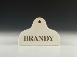 ANTIQUE BIN LABEL BRANDY MID 19TH CENTURY