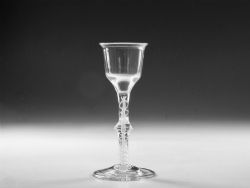 GEORGIAN OPAQUE TWIST WINE GLASS ENGLISH C1765