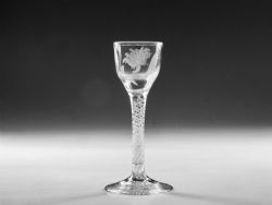 GEORGIAN OPAQUE TWIST WINE GLASS ENGLISH C1765