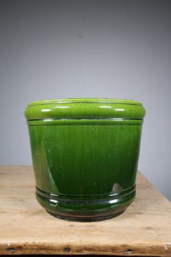LARGE ENGLISH 19TH CENTURY BURMANTOFTS ANTIQUE GLAZED PLANT DISPLAY POT
