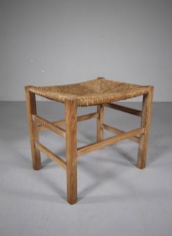 HEALS OF LONDON ANTIQUE OAK STOOL