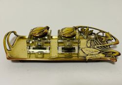 ART NOUVEAU BRASS GESCHUTZT DESK STAND