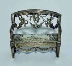 ANTIQUE MINIATURE SILVER BENCH